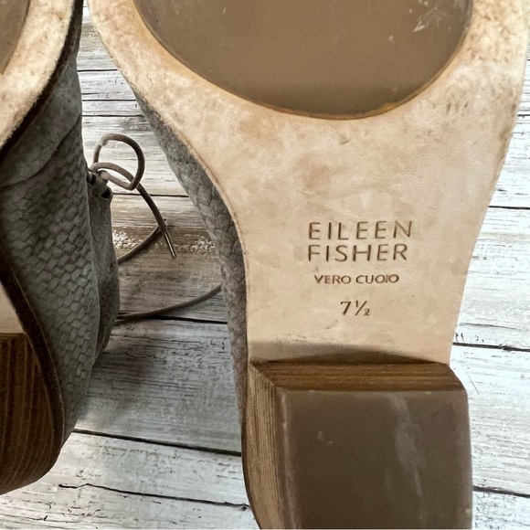Eileen Fisher Slew Lace Up Peep Toe Bootie - Picture 9 of 13